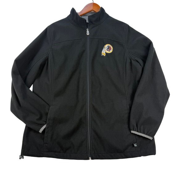 NFL Washington Redskins Black Fleece Jacket Full Zip Women's XL - Picture 1 of 10